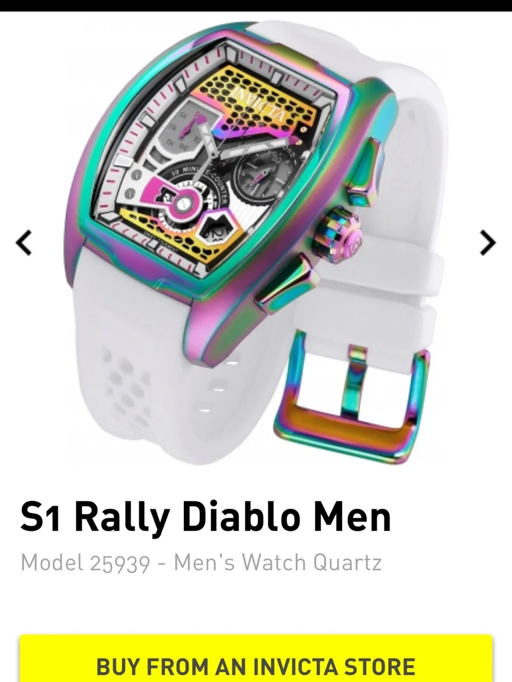 Invicta Diablo Men’s Watch — Silver and Black Accents